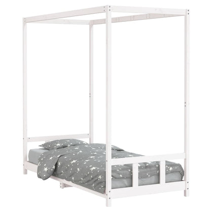 Giroletto per Bambini Bianco 90x200cm in Legno Massello di Pino - homemem39
