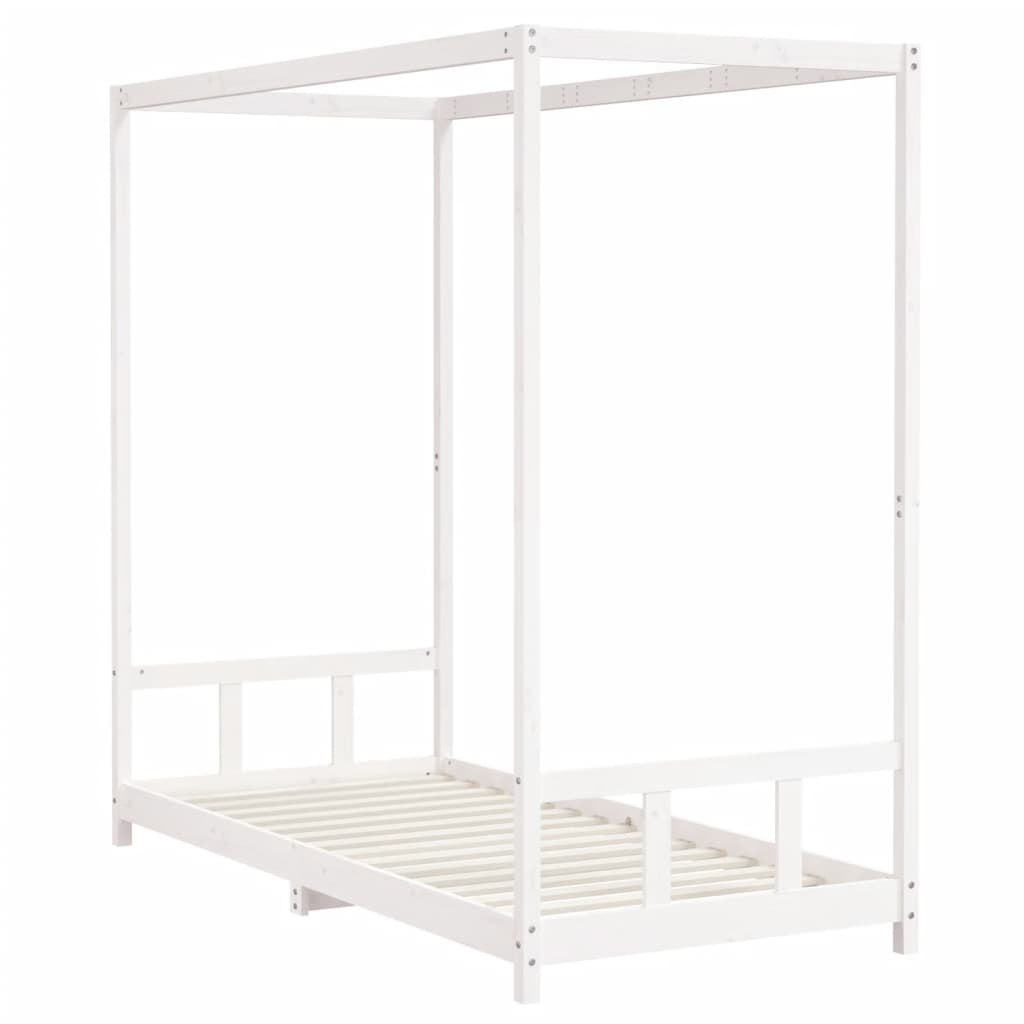 Giroletto per Bambini Bianco 90x200cm in Legno Massello di Pino - homemem39