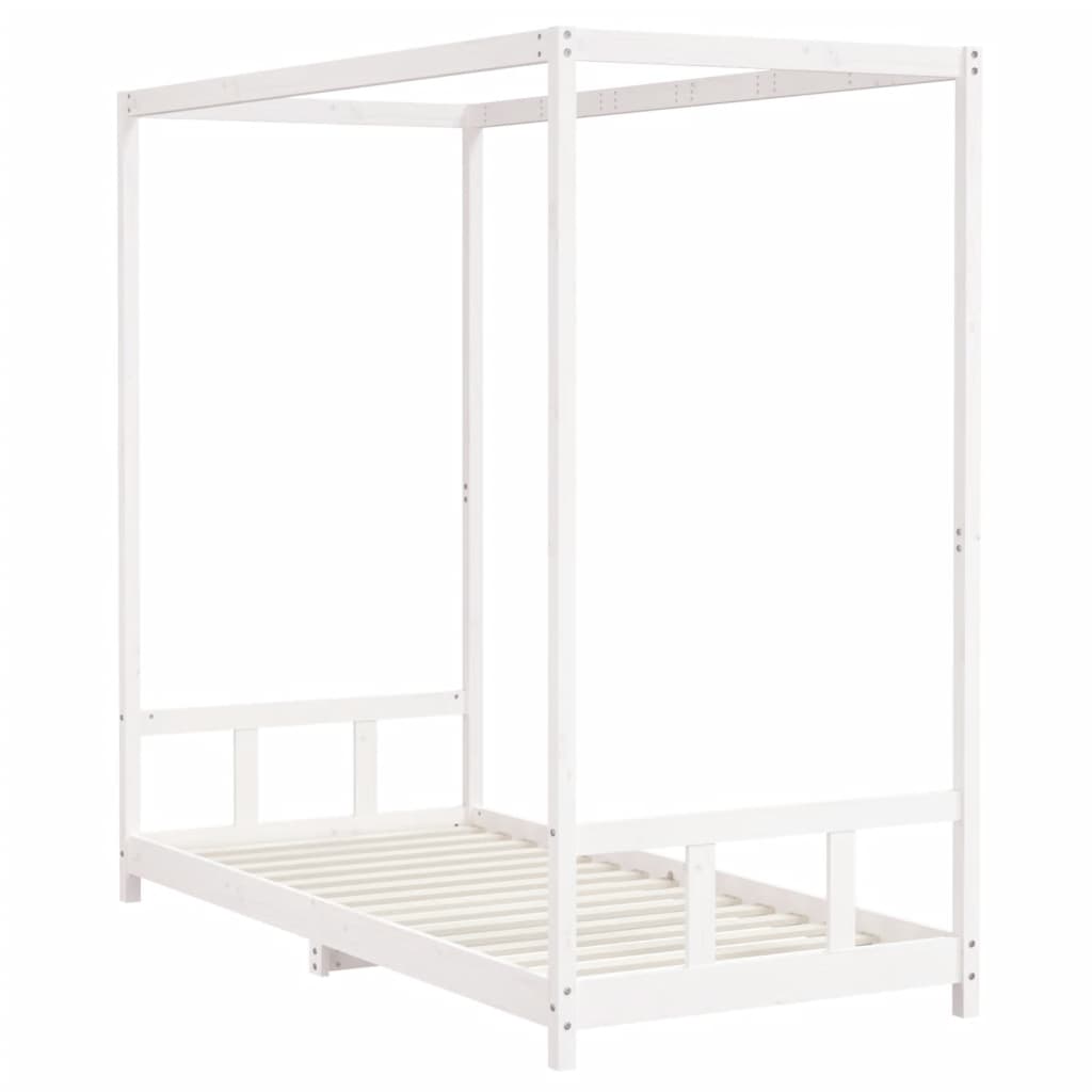 Giroletto per Bambini Bianco 90x200cm in Legno Massello di Pino - homemem39