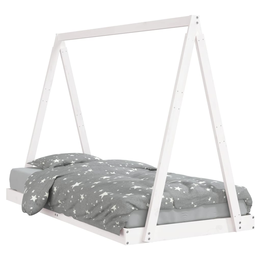 Giroletto per Bambini Bianco 90x190cm in Legno Massello di Pino - homemem39