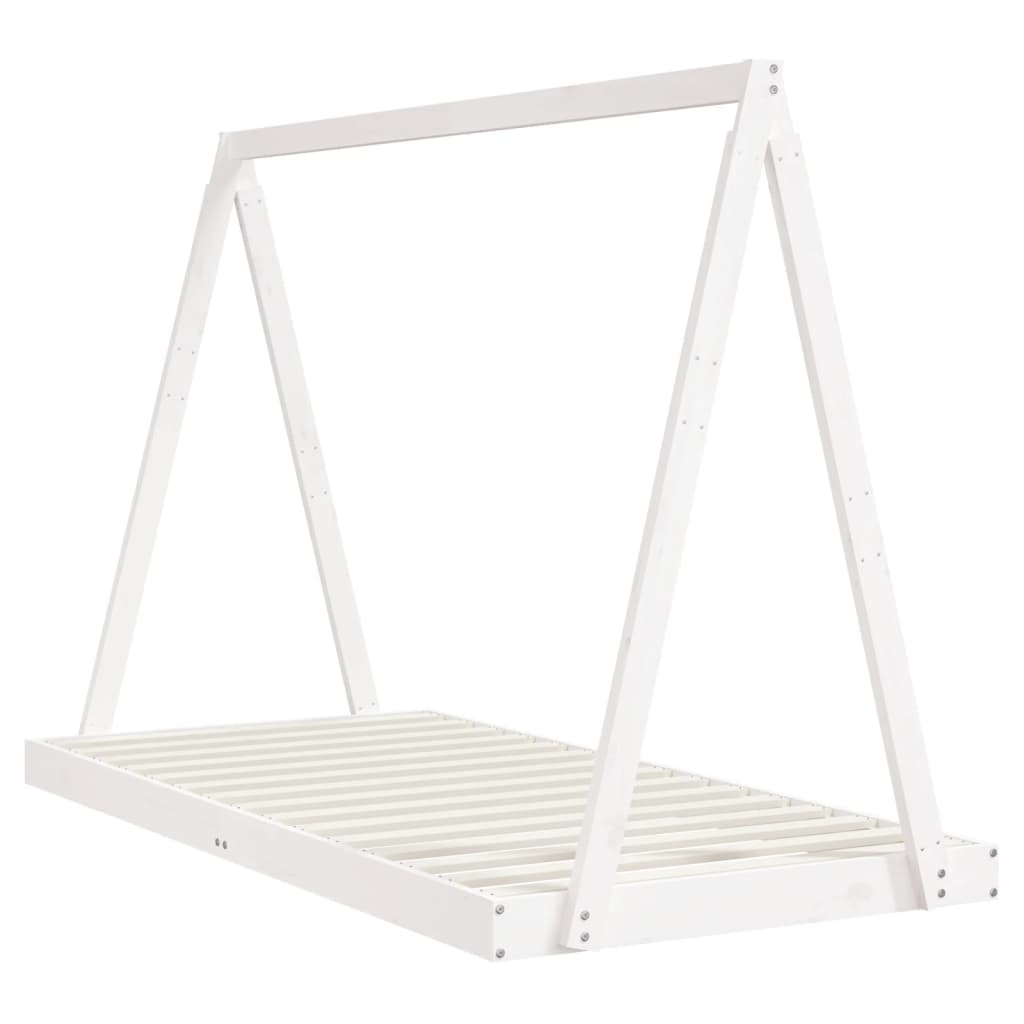 Giroletto per Bambini Bianco 90x190cm in Legno Massello di Pino - homemem39