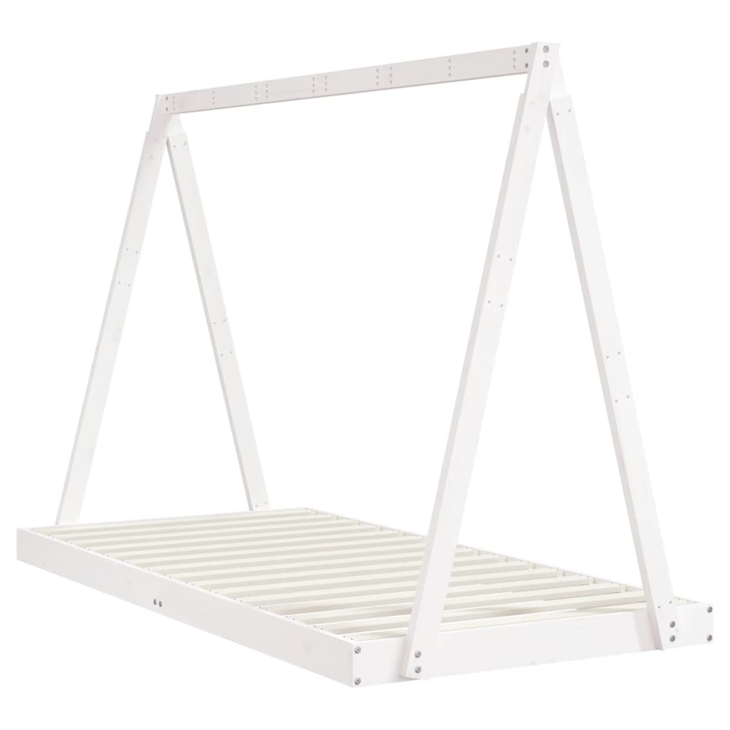 Giroletto per Bambini Bianco 90x190cm in Legno Massello di Pino - homemem39