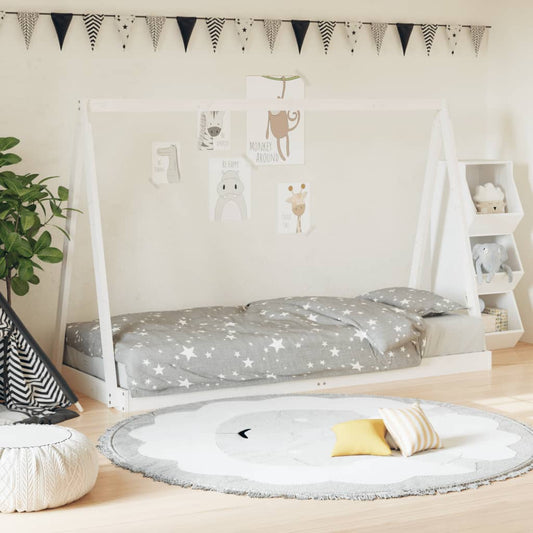 Giroletto per Bambini Bianco 80x200cm in Legno Massello di Pino - homemem39
