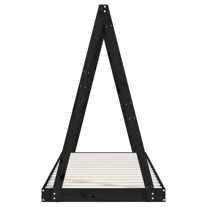 Giroletto per Bambini Nero 80x200 cm in Legno Massello di Pino - homemem39