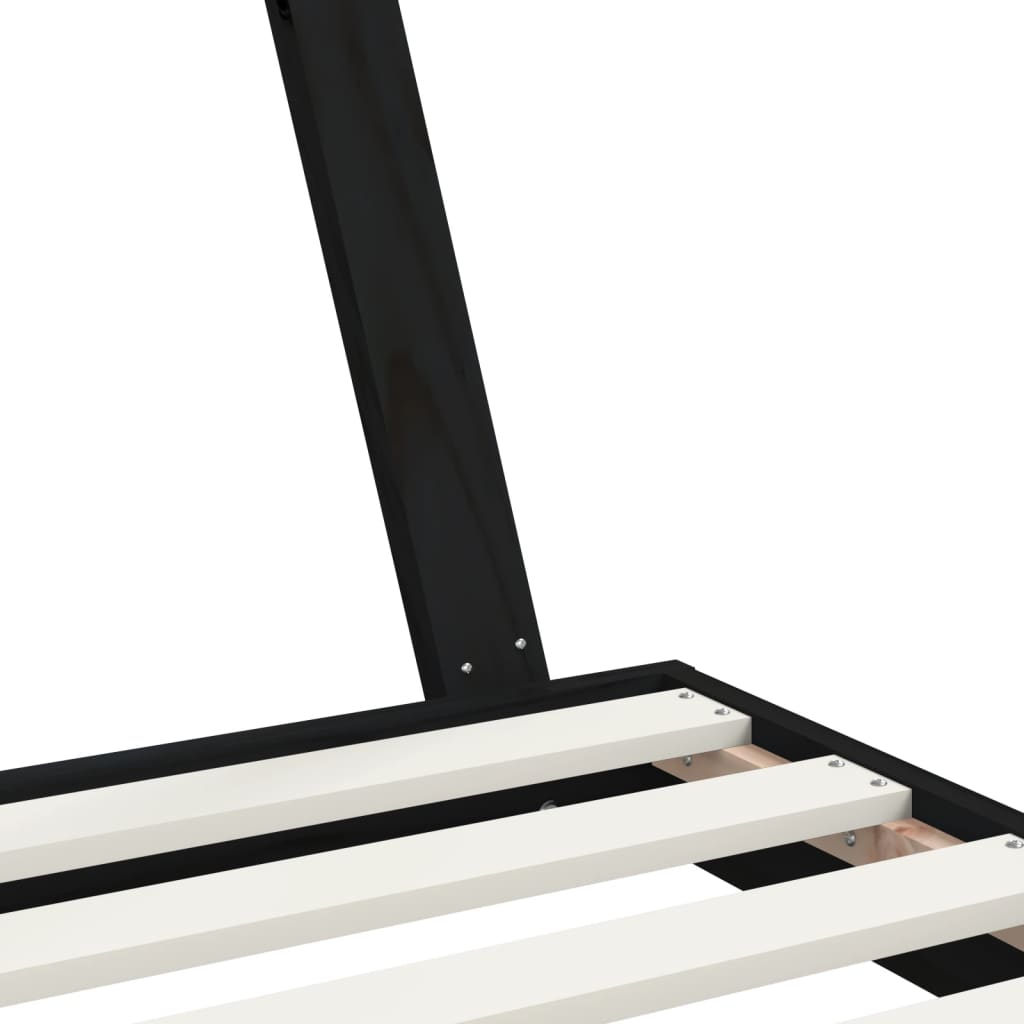Giroletto per Bambini Nero 80x200 cm in Legno Massello di Pino - homemem39