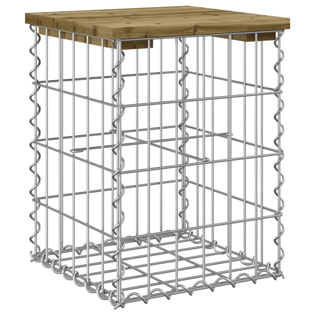 Panca da Giardino Design Gabbione 33x31x42 cm Pino Impregnato - homemem39