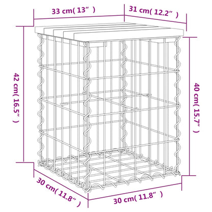 Panca da Giardino Design Gabbione 33x31x42 cm Pino Impregnato - homemem39