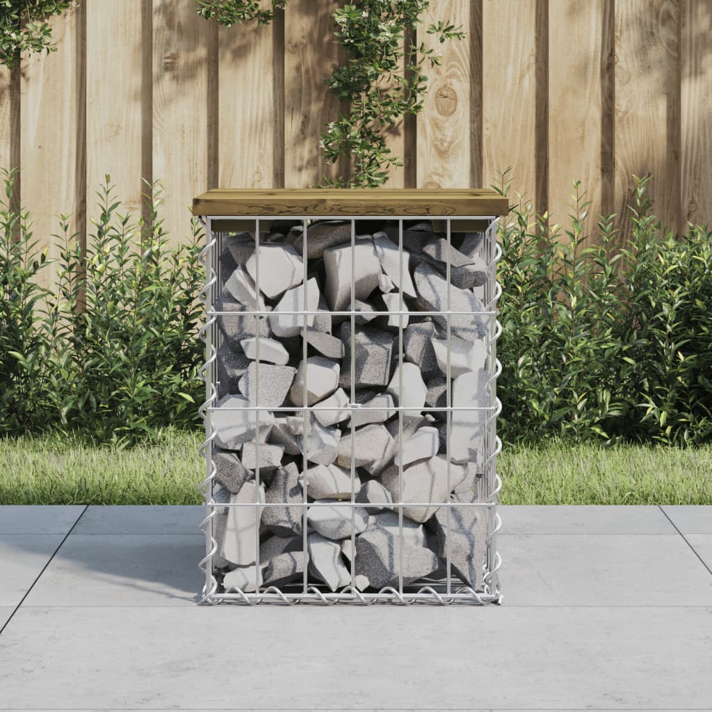 Panca da Giardino Design Gabbione 33x31x42 cm Pino Impregnato - homemem39
