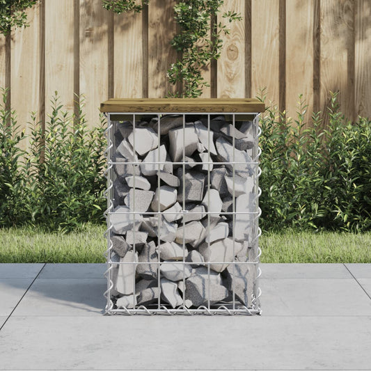 Panca da Giardino Design Gabbione 33x31x42 cm Pino Impregnato - homemem39