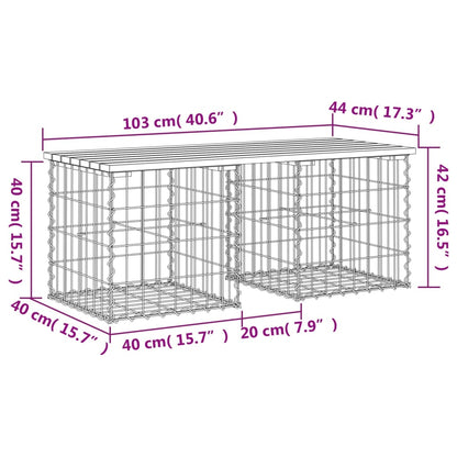 Panca da Giardino Design Gabbione 103x44x42 cm Massello Douglas | homemem39