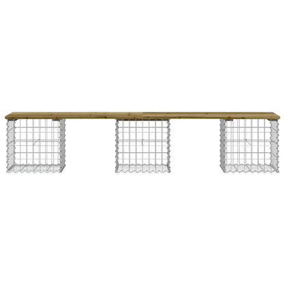 Panca da Giardino Design Gabbione 203x44x42 cm Pino Impregnato - homemem39