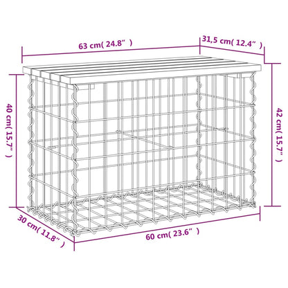 Panca da Giardino Design Gabbione 63x31,5x42 cm Pino Impregnato - homemem39