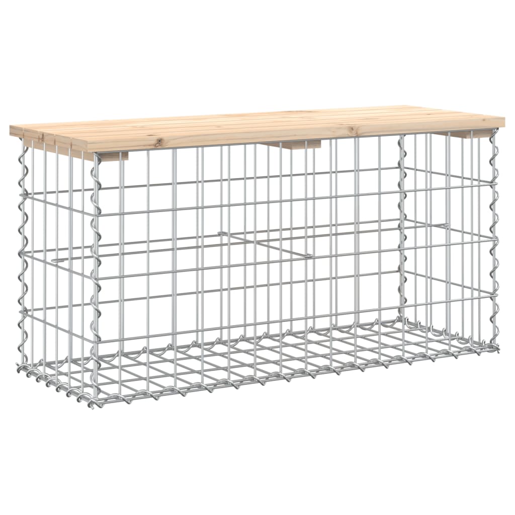 Panca Giardino Design Gabbione 83x31,5x42cm Legno Massello Pino - homemem39