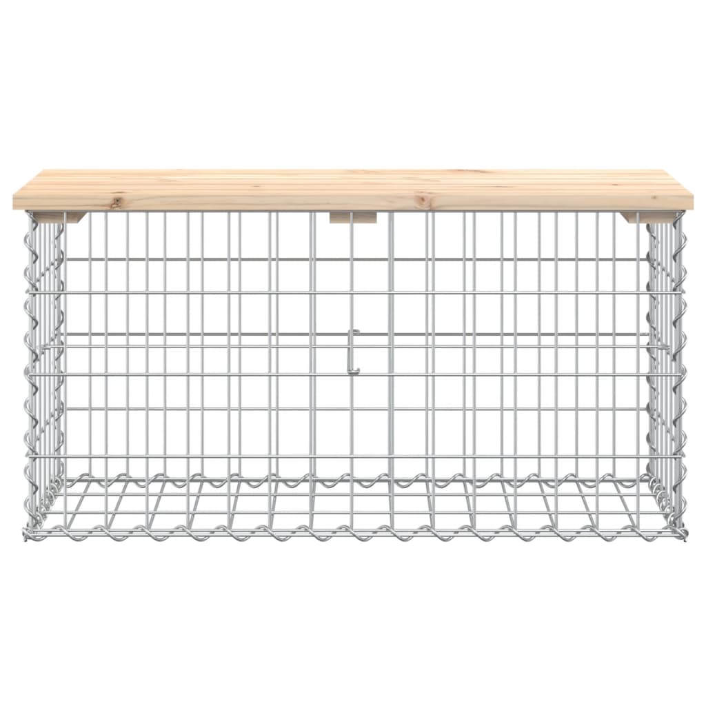 Panca Giardino Design Gabbione 83x31,5x42cm Legno Massello Pino - homemem39
