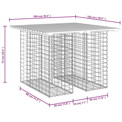 Panca da Giardino Design Gabbione 100x102x72cm Massello Douglas - homemem39
