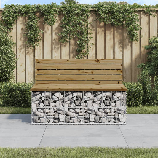 Panca da Giardino Design Gabbione 103x70x65 cm Pino Impregnato - homemem39