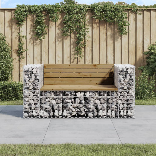 Panca da Giardino Design Gabbione 143x71x65,5cm Pino Impregnato - homemem39
