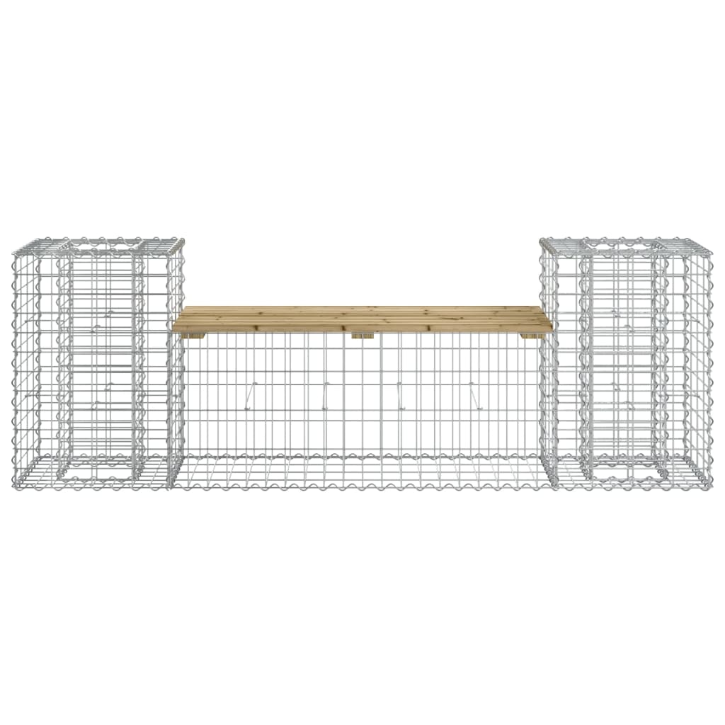 Panca da Giardino Design Gabbione 183x41x60,5cm Pino Impregnato - homemem39