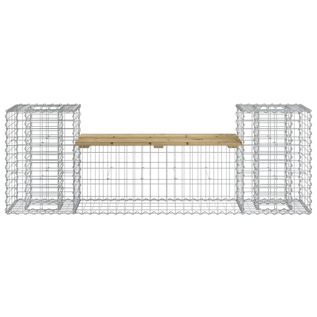 Panca da Giardino Design Gabbione 183x41x60,5cm Pino Impregnato - homemem39
