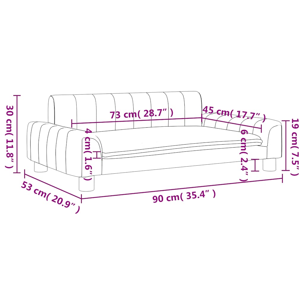 Divano per Bambini Crema 90x53x30 cm in Tessuto | homemem39