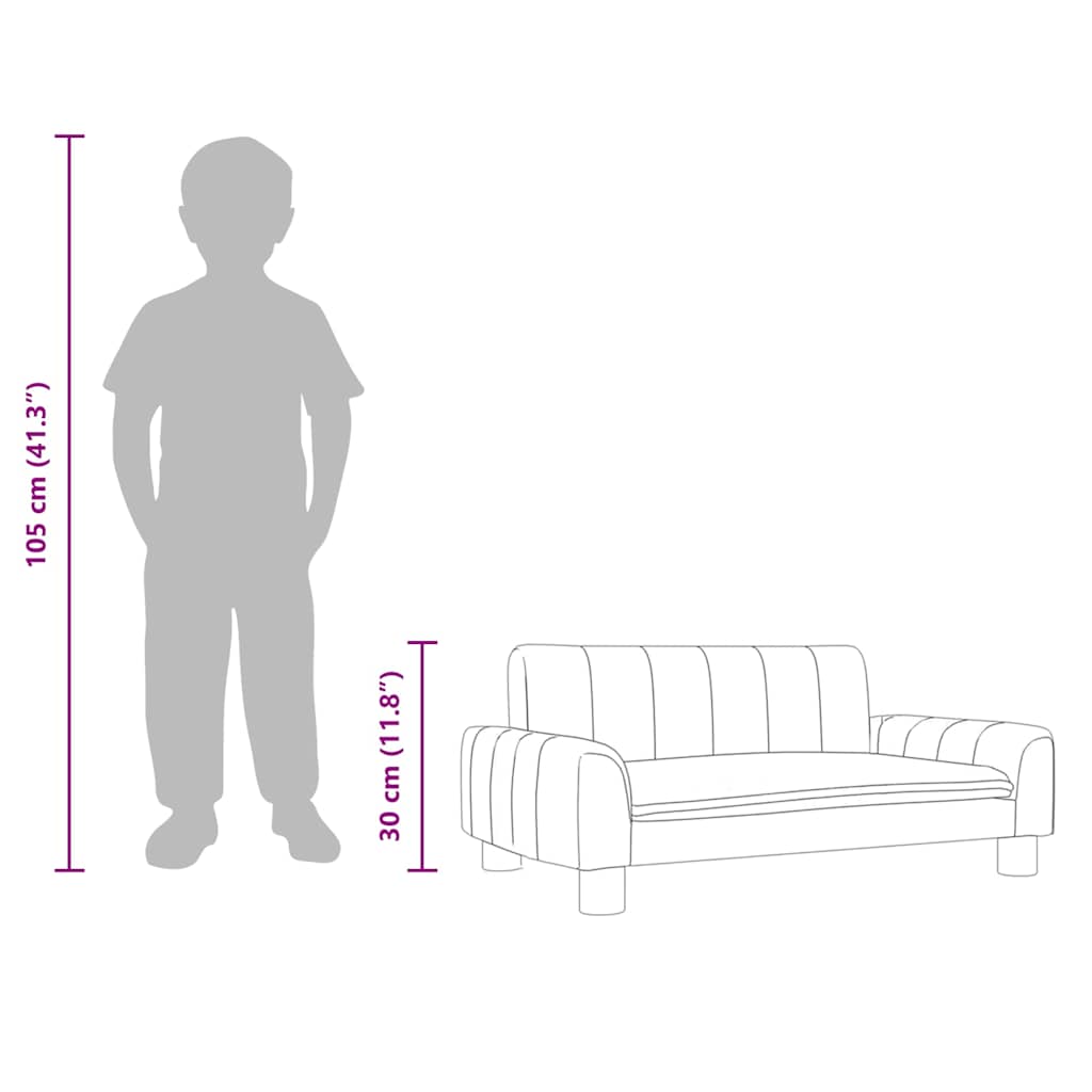 Divano per Bambini Crema 70x45x30 cm in Tessuto | homemem39