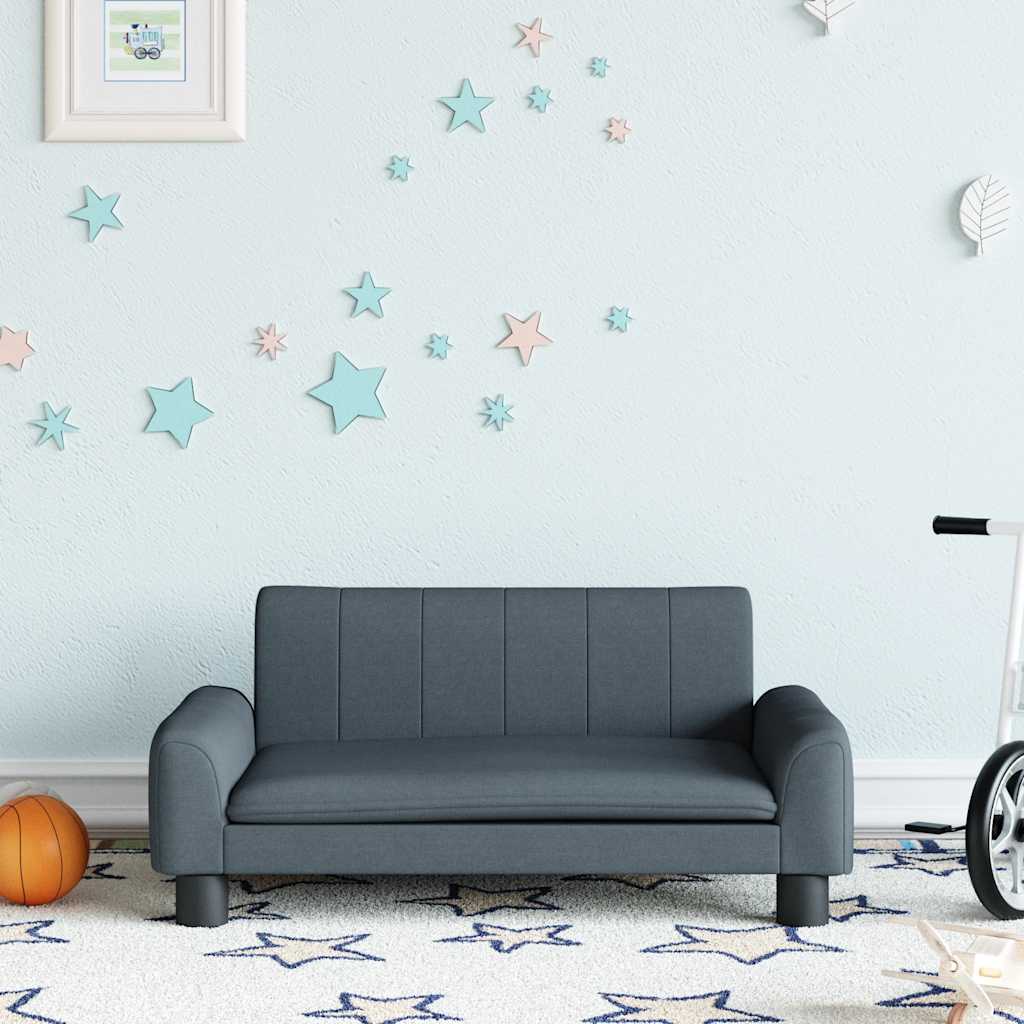 Divano per Bambini Grigio Scuro 70x45x30 cm in Tessuto | homemem39
