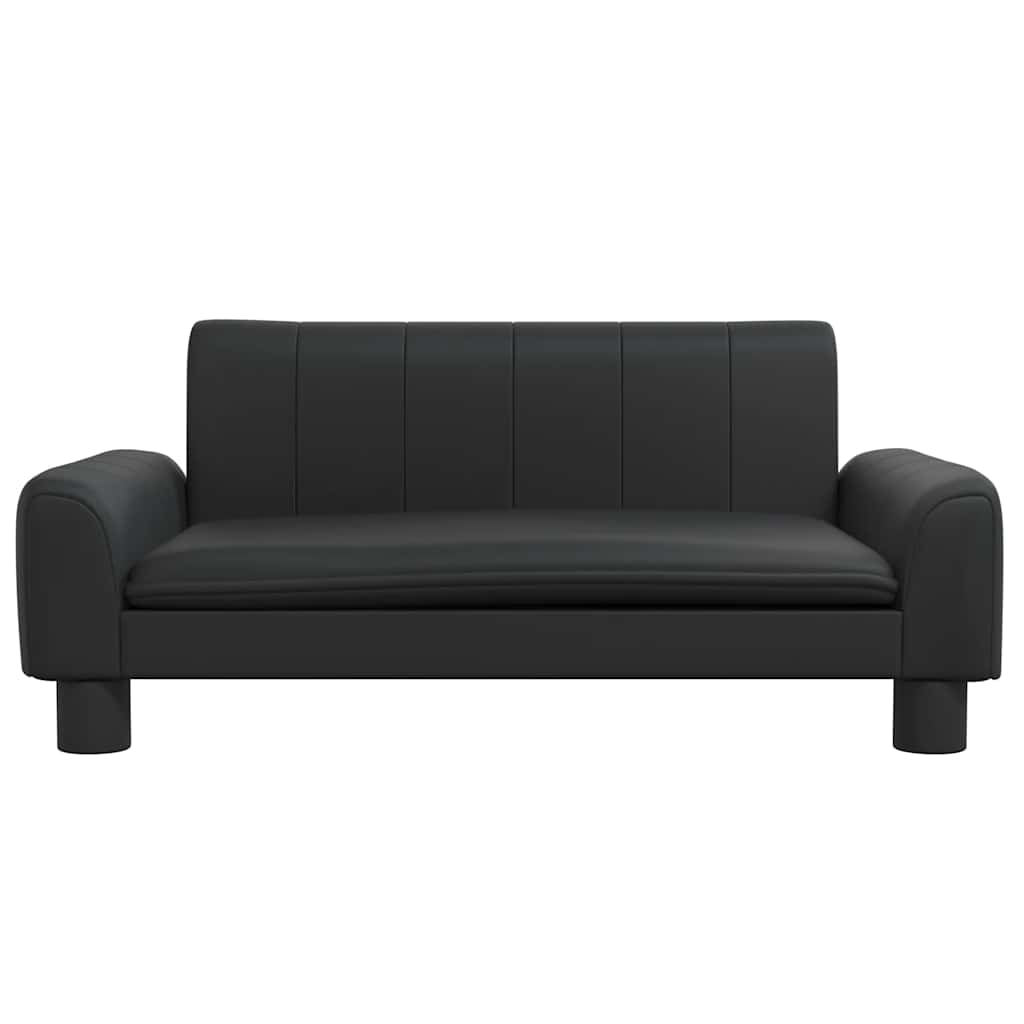 Divano per Bambini Nero 70x45x30 cm in Similpelle