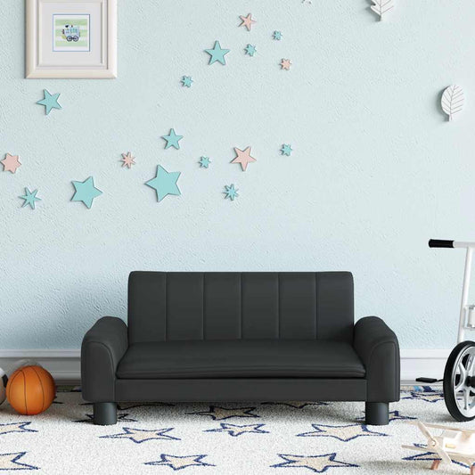 Divano per Bambini Nero 70x45x30 cm in Similpelle - homemem39