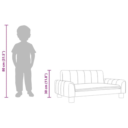 Divano per Bambini Grigio 70x45x30 cm in Similpelle | homemem39