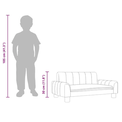 Divano per Bambini Grigio 70x45x30 cm in Similpelle | homemem39