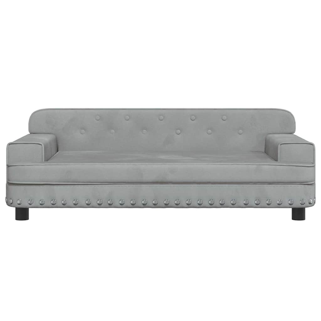 Divano per Bambini Grigio Chiaro 90x53x30 cm in Velluto | homemem39