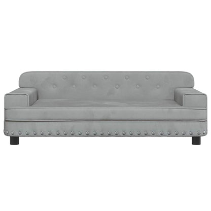 Divano per Bambini Grigio Chiaro 90x53x30 cm in Velluto | homemem39