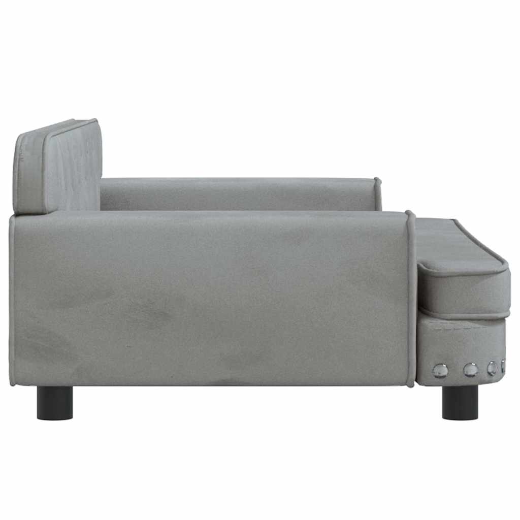 Divano per Bambini Grigio Chiaro 90x53x30 cm in Velluto | homemem39