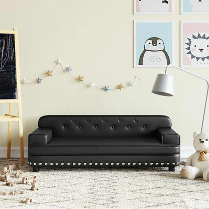 Divano per Bambini Nero 90x53x30 cm in Similpelle | homemem39