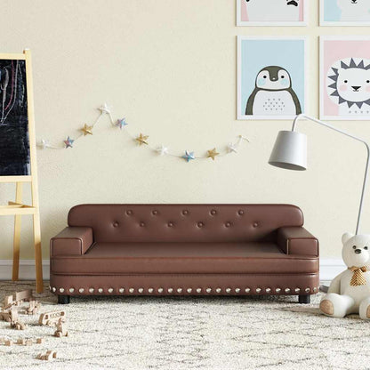 Divano per Bambini Marrone 90x53x30 cm in Similpelle | homemem39