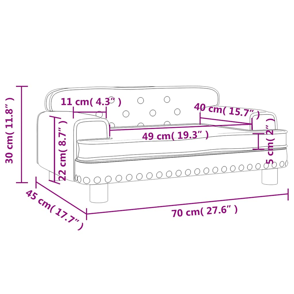 Divano per Bambini Blu 70x45x30 cm in Velluto | homemem39
