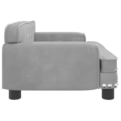 Divano per Bambini Grigio Chiaro 70x45x30 cm in Velluto | homemem39