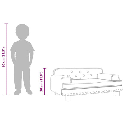 Divano per Bambini Grigio Chiaro 70x45x30 cm in Velluto - homemem39