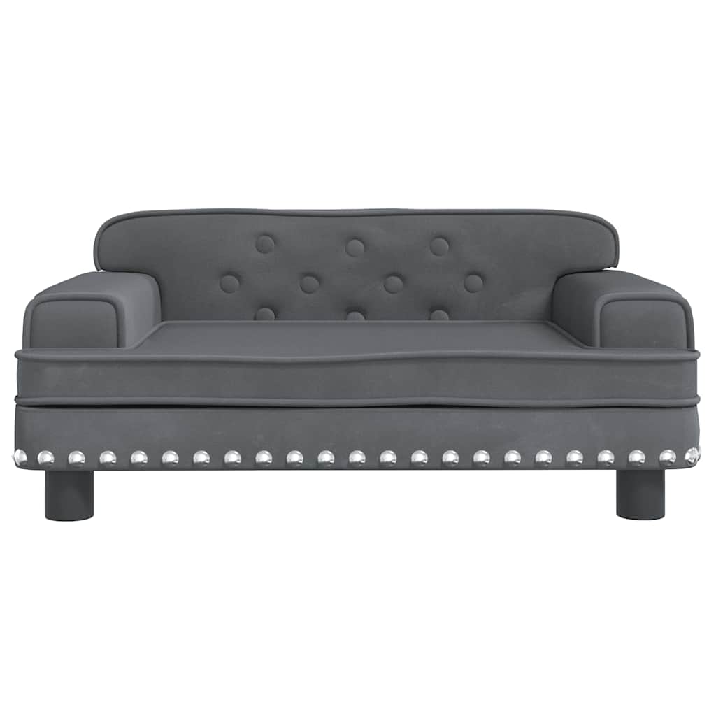 Divano per Bambini Grigio Scuro 70x45x30 cm in Velluto | homemem39