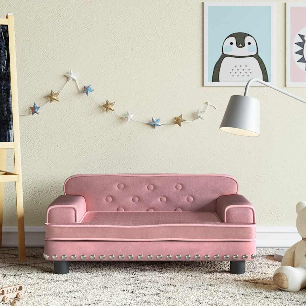 Divano per Bambini Rosa 70x45x30 cm in Velluto | homemem39