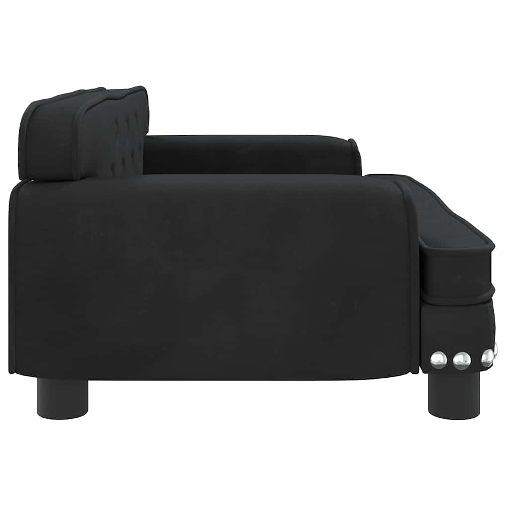 Divano per Bambini Nero 70x45x30 cm in Velluto | homemem39