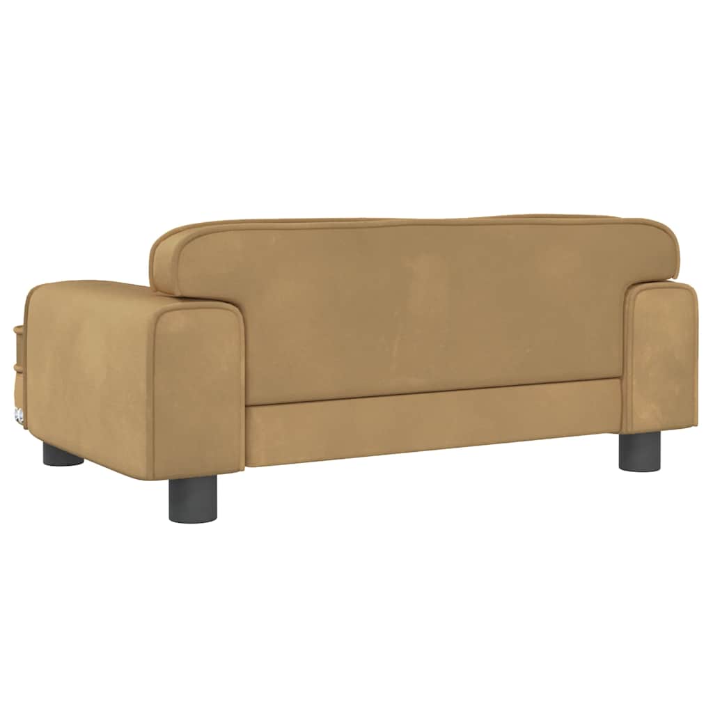 Divano per Bambini Marrone 70x45x30 cm in Velluto
