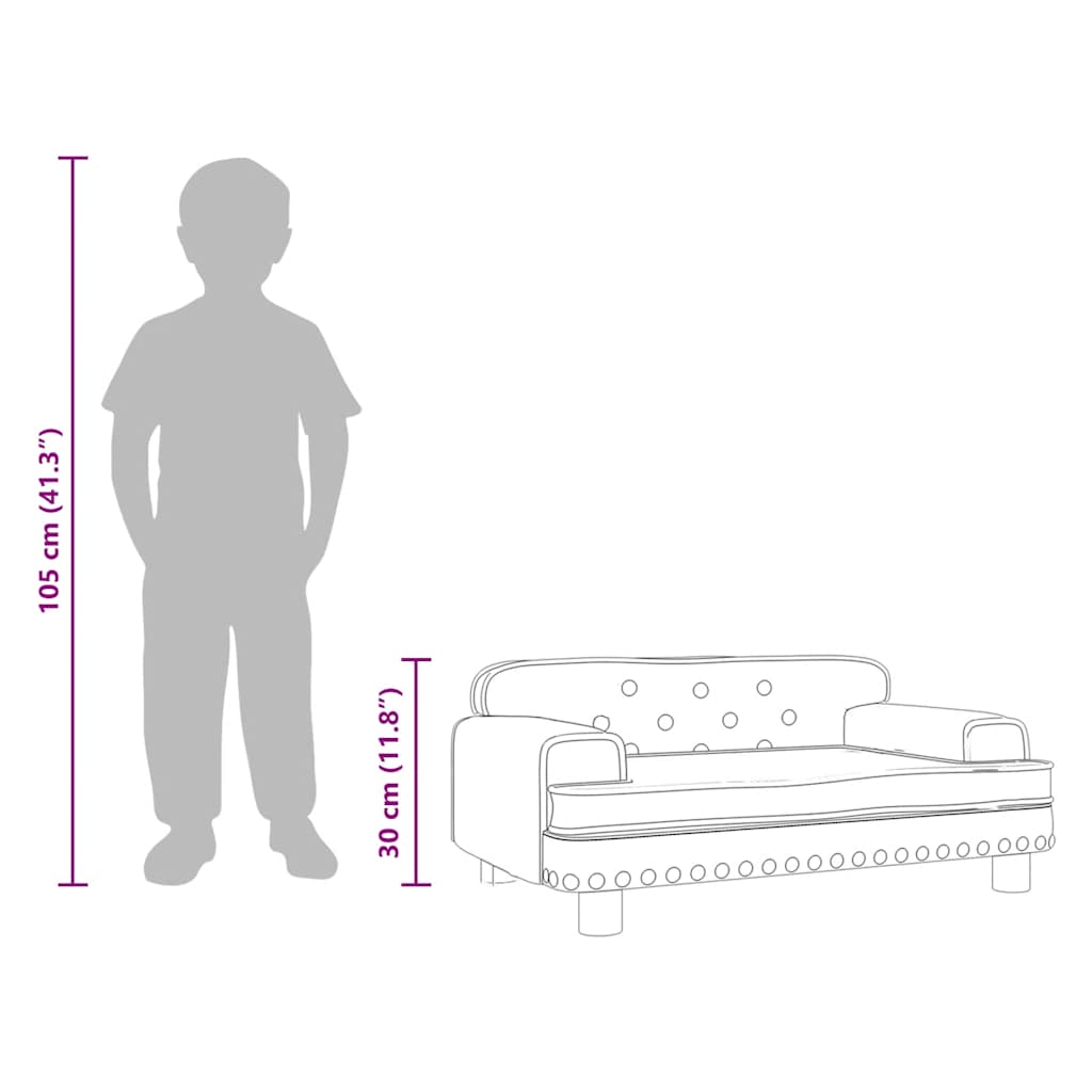 Divano per Bambini Marrone 70x45x30 cm in Velluto | homemem39
