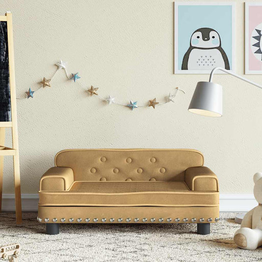 Divano per Bambini Marrone 70x45x30 cm in Velluto - homemem39