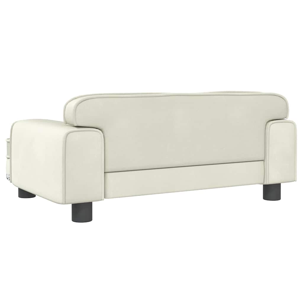 Divano per Bambini Crema 70x45x30 cm in Velluto