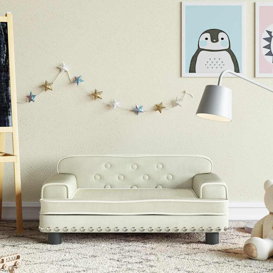 Divano per Bambini Crema 70x45x30 cm in Velluto - homemem39
