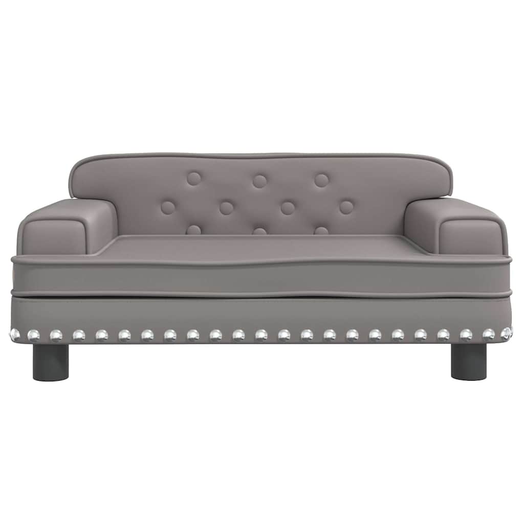 Divano per Bambini Grigio 70x45x30 cm in Similpelle | homemem39