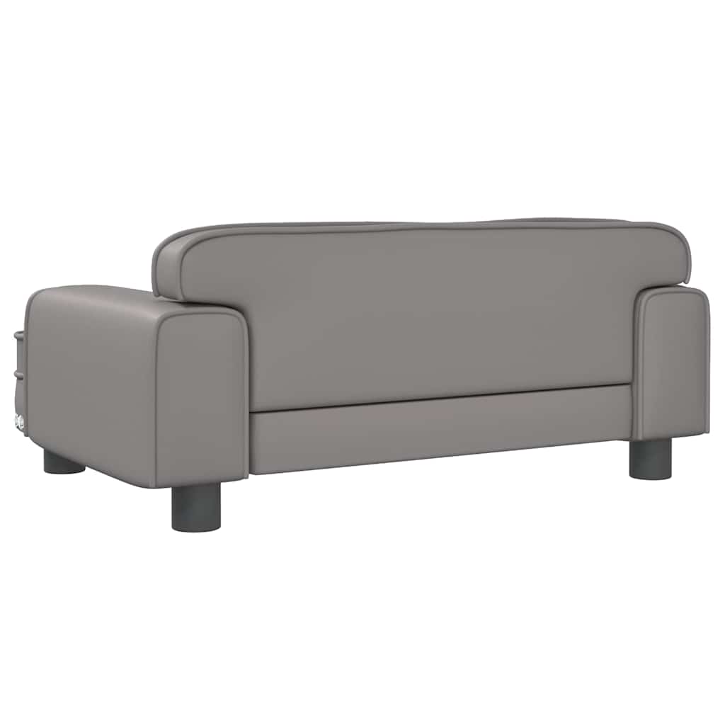 Divano per Bambini Grigio 70x45x30 cm in Similpelle | homemem39