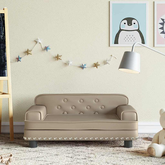 Divano per Bambini Cappuccino 70x45x30 cm in Similpelle - homemem39