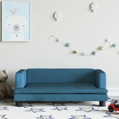 Divano per Bambini Blu 80x45x30 cm in Velluto | homemem39